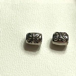 butterfly spacer charms set of 2